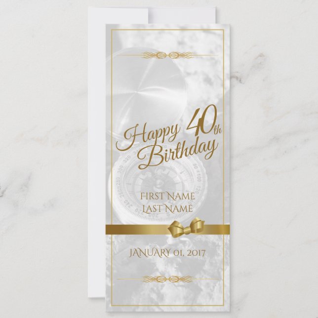 Joyeux 40ème anniversaire avec arc en or (Devant)