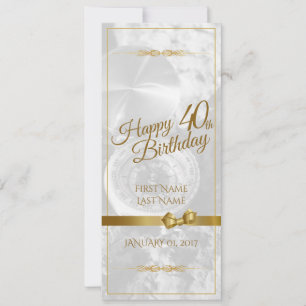 Joyeux 40ème anniversaire avec arc en or