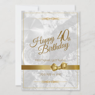 Joyeux 40ème anniversaire avec arc en or