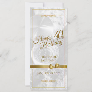 Joyeux 40ème anniversaire avec arc en or