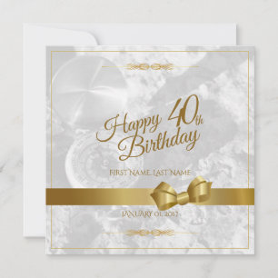 Joyeux 40ème anniversaire avec arc en or