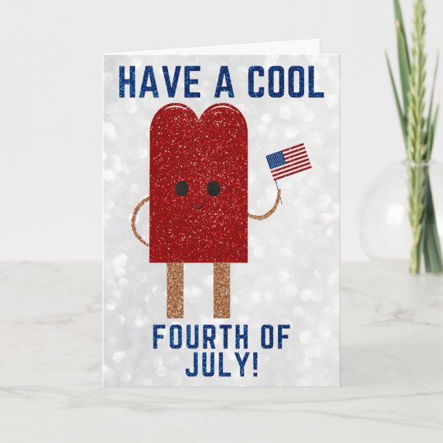 Joyeux 4 juillet avec une carte pailletée (Devant)