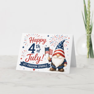 Joyeux 4 juillet Carte de Gnome Patriotique