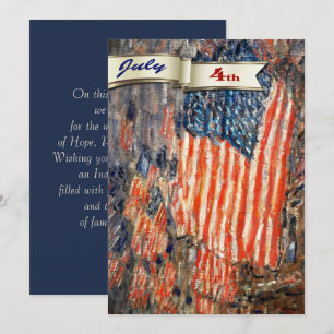 Joyeux 4 juillet. Carte Plat personnalisée Art fin