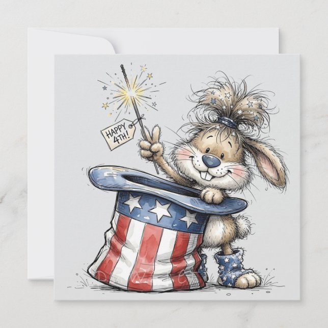 Joyeux 4 juillet carte plate de vacances (Devant)