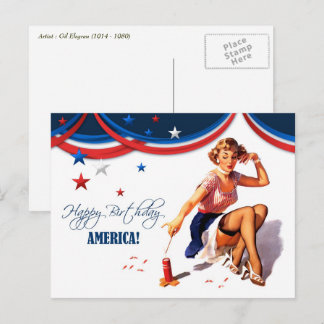 Joyeux 4 juillet. Cartes postales de conception à