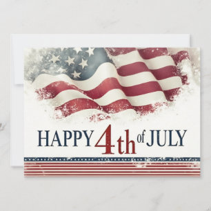 Joyeux 4 juillet - Drapeau américain design vintag
