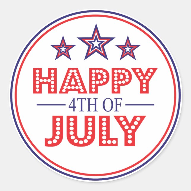 Joyeux 4 juillet Favoriser Stickers (Devant)