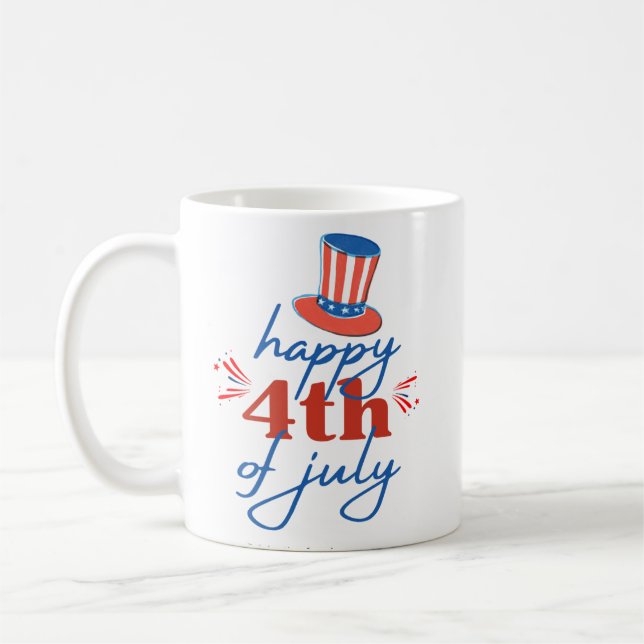 Joyeux 4 juillet Mug à café patriotique  (Gauche)