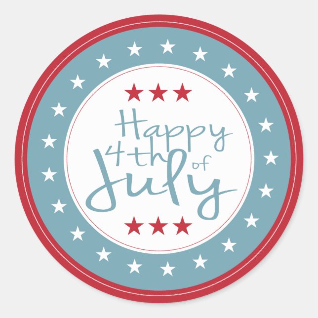 Joyeux 4 Juillet Stickers Stars (Devant)