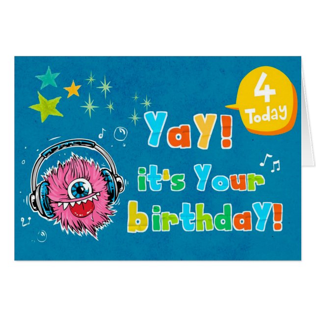 Joyeux 4e anniversaire (Devant horizontal)