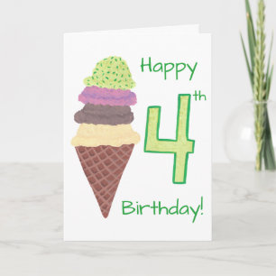 Joyeux 4e Anniversaire 4 Boules Cartes de Vœux