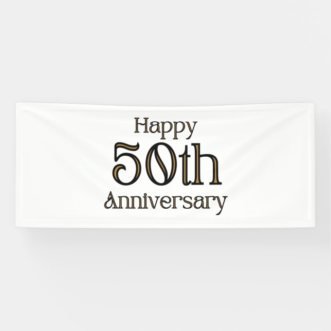 Joyeux 50e Anniversaire Bannière en Vinyl 2.5x6 (Horizontal)