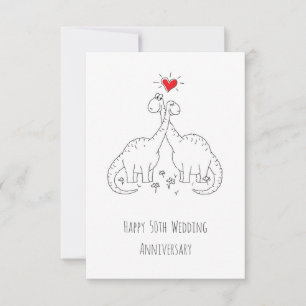 Joyeux 50e Anniversaire de Mariage Dinosaures Cart