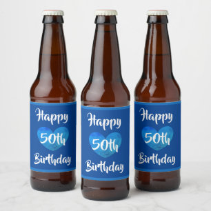Joyeux 50e anniversaire étiquettes de bière par da