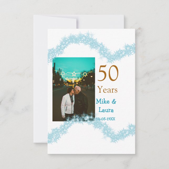 Joyeux 50e anniversaire nom couple date mariage (Devant)