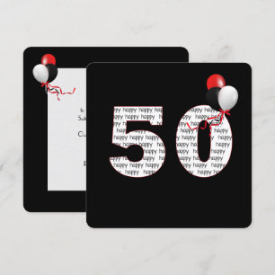 Joyeux 50e anniversaire sur Invitation noire