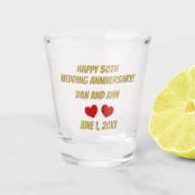 Joyeux 50E Mariage Anniversaire verre de tir