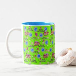 Joyeux 5 Anniversaire Mug Ballons #5 Vert