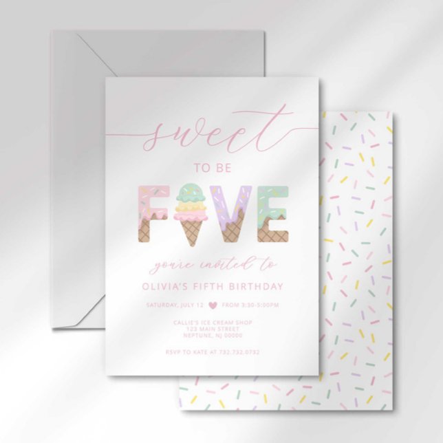Joyeux 5 ans Invitation à une fête de glace (Créateur téléchargé)