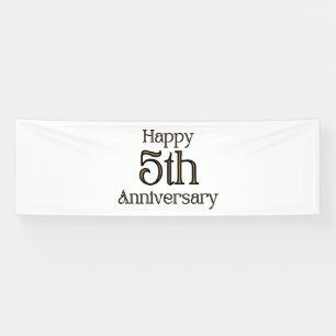 Joyeux 5ème Anniversaire Bannière en Vinyle 2.5x8