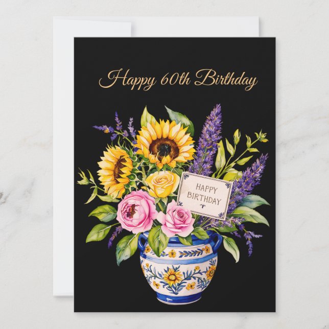 Joyeux 60e Anniversaire. Carte de vœux (Devant)