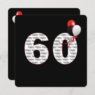 Joyeux 60e anniversaire sur Invitation noire