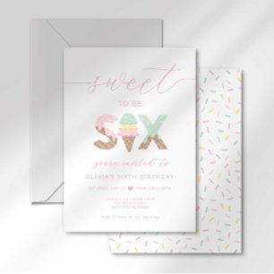 Joyeux 6 ans Fête de glace Invitation
