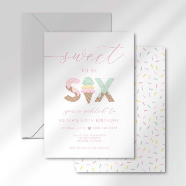 Joyeux 6 ans Fête de glace Invitation (Créateur téléchargé)