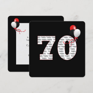 Joyeux 70e anniversaire sur Invitation noire
