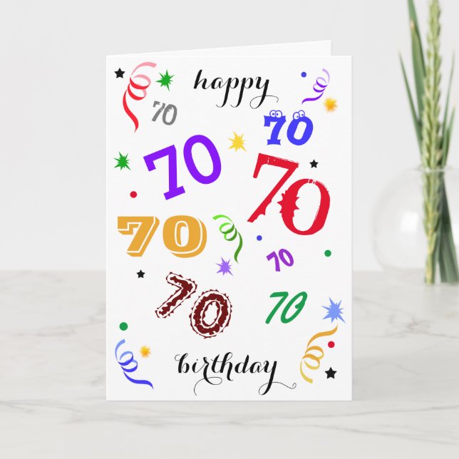 Joyeux 70e anniversaire - Wowza! Carte de vœux pli (Devant)