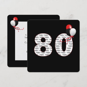 Joyeux 80e anniversaire sur Invitation noire