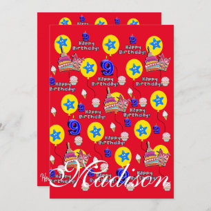 Joyeux 9e anniversaire Invitation Anniversaire #9 