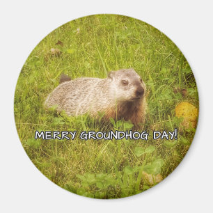Joyeux aimant de jour de Groundhog