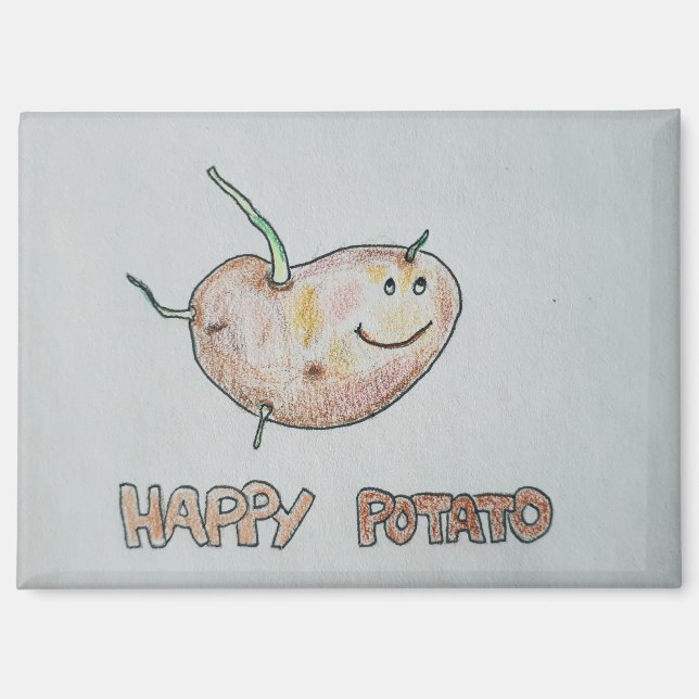 Joyeux aimant rectangle de pomme de terre (Recto)