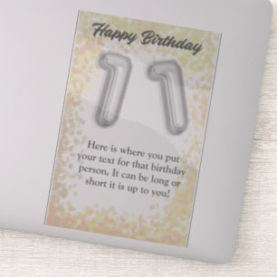 Joyeux anniversaire 11 ans autocollant