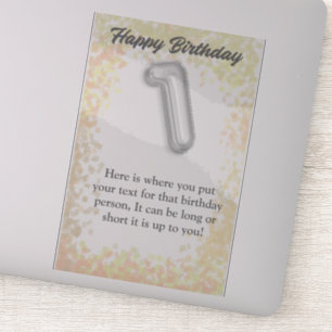 Joyeux anniversaire 1 ans autocollant