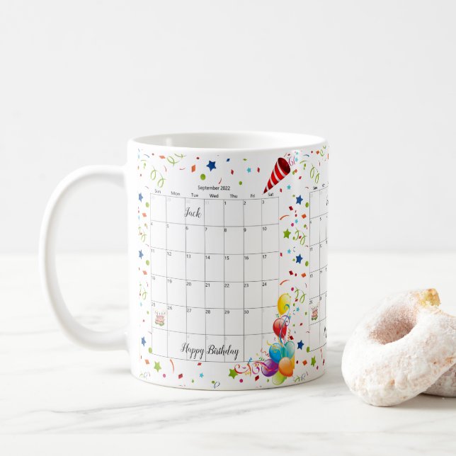 Joyeux anniversaire 2022 Septembre Mug (Avec donut)