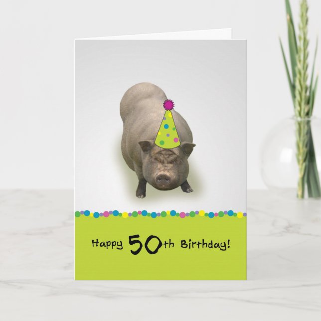 Joyeux anniversaire 50, carte de voeux douce de (Devant)