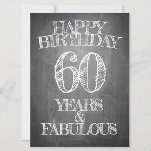 Joyeux anniversaire - 60 ans & Fabuleux en chalkbo