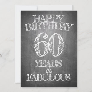 Joyeux anniversaire - 60 ans & Fabuleux en chalkbo