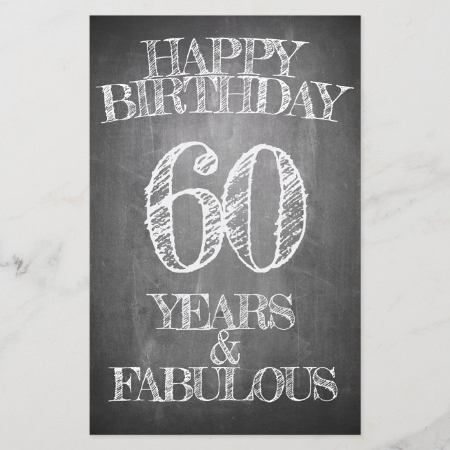 Joyeux Anniversaire - 60 Ans & Fabuleux en tableau (Devant)