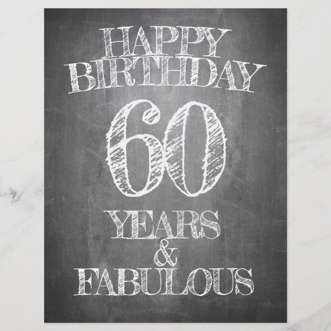 Joyeux Anniversaire - 60 Ans & Fabuleux en tableau (Devant)