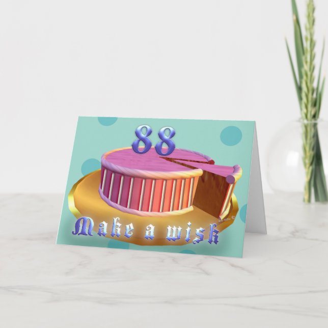 Joyeux Anniversaire 88 Anniversaire Carte Pink Gât (Devant)