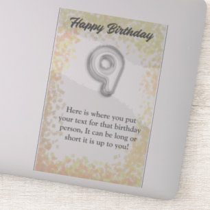Joyeux anniversaire 9 ans autocollant