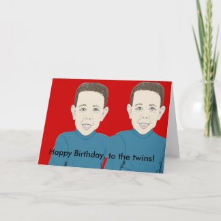 Joyeux anniversaire à la carte jumeaux