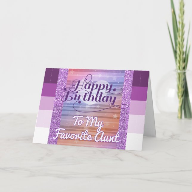 Joyeux anniversaire à ma carte de tante préférée (Devant)