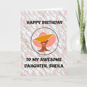 Joyeux Anniversaire ! À ma fille Carte de vœux pli
