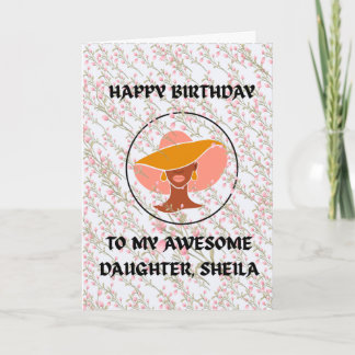 Joyeux Anniversaire ! À ma fille Carte de vœux pli