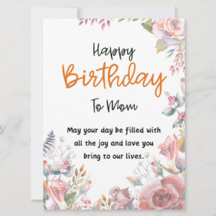 Joyeux Anniversaire À Maman Carte Message